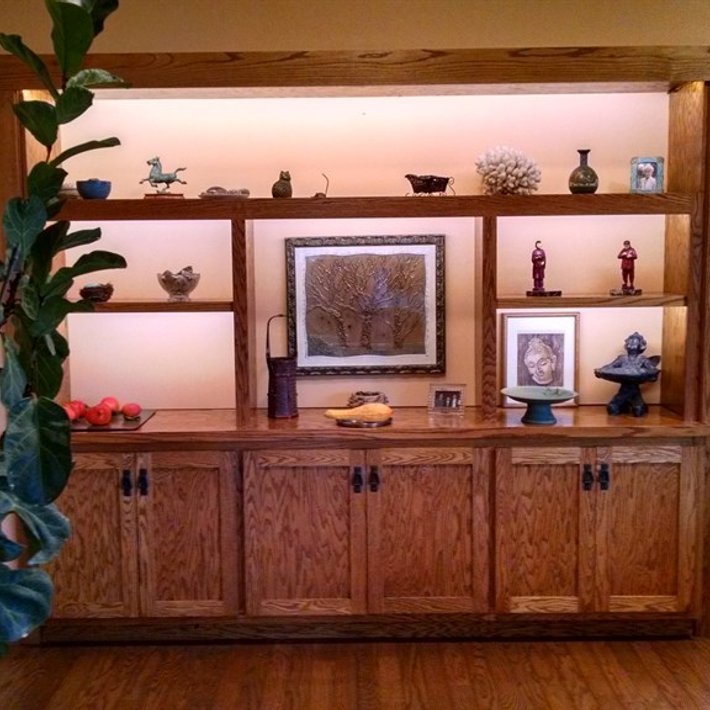 Warm residential display lighting installed by LoDolce Electric